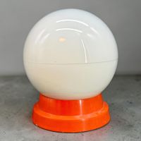 Plafonnier / applique vintage en opaline et plastique orange