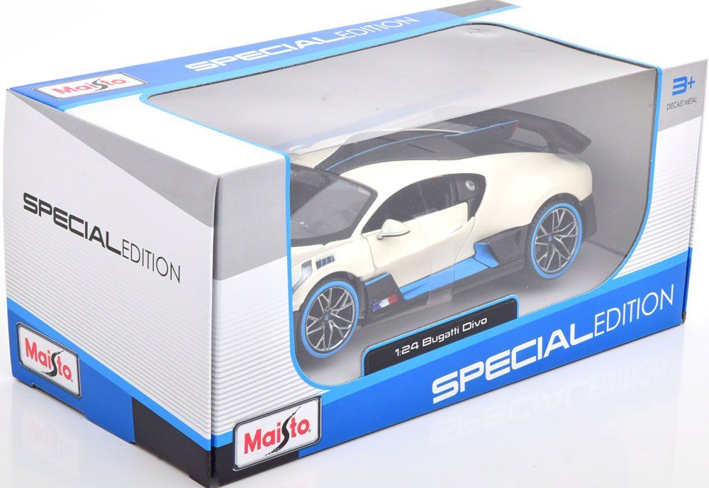 Bugatti Modellini d'auto: BUGATTI DIVO 2018 WEISSMETALLIC 1:24 MAISTO – Nuovo e nell'imballaggio originale da Suhr venduto da Moebelsiralfred 3