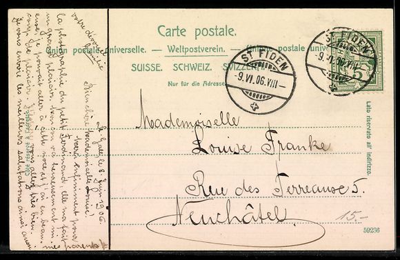 Ansichtskarten: AK St. Gallen, Postgebäude – Gebraucht aus Berlin von bartko-reher 1