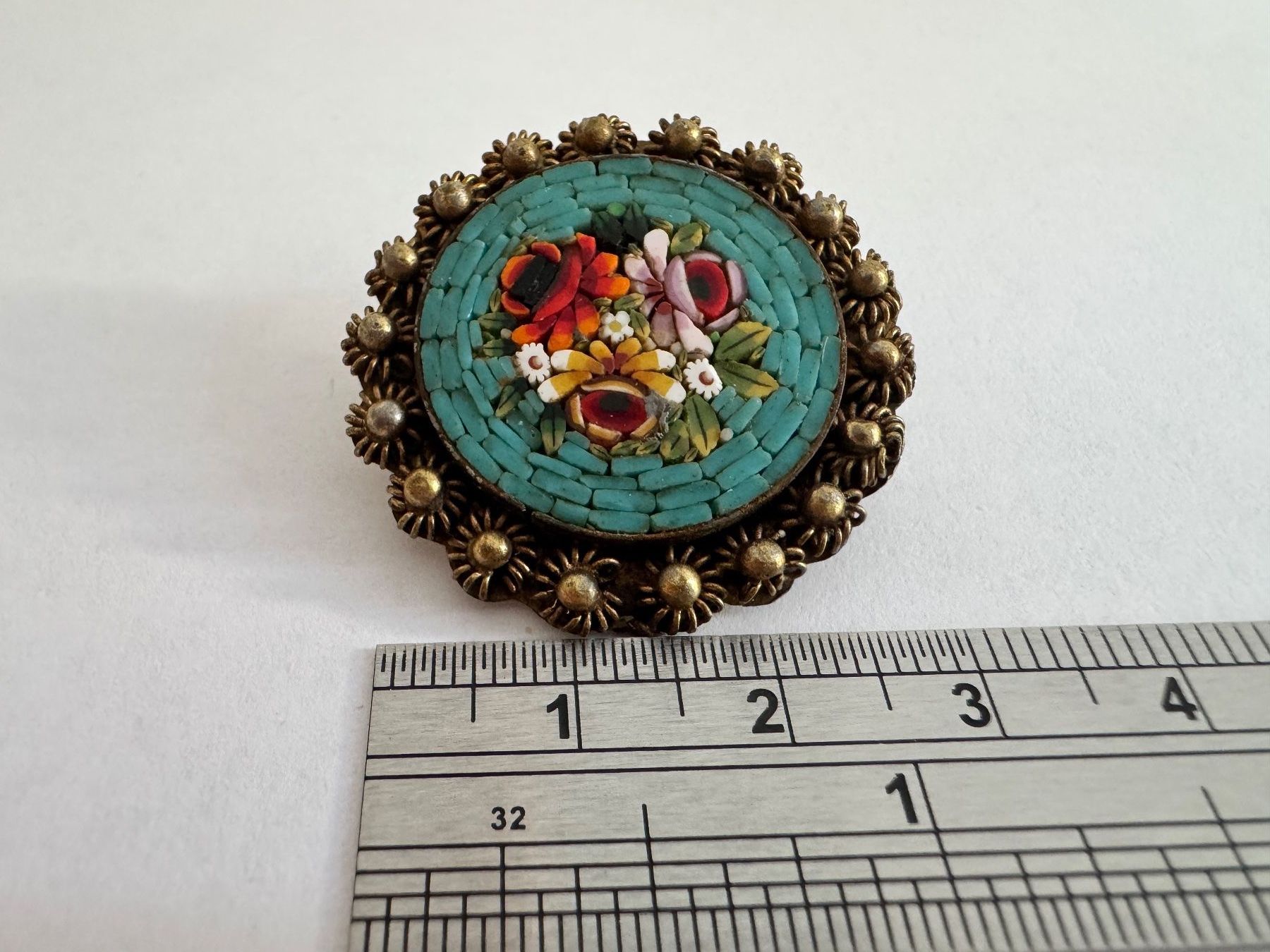 Broches & Aiguilles: Brosche Mosaik Blumen antik Messing – D'occasion à Egg b. Zürich par chantilly-lace 1