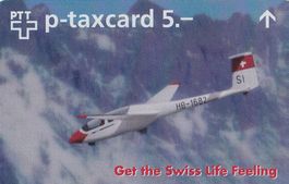 PTT Telefonkarte p-taxcard 5.- Segelflugzeug gebraucht