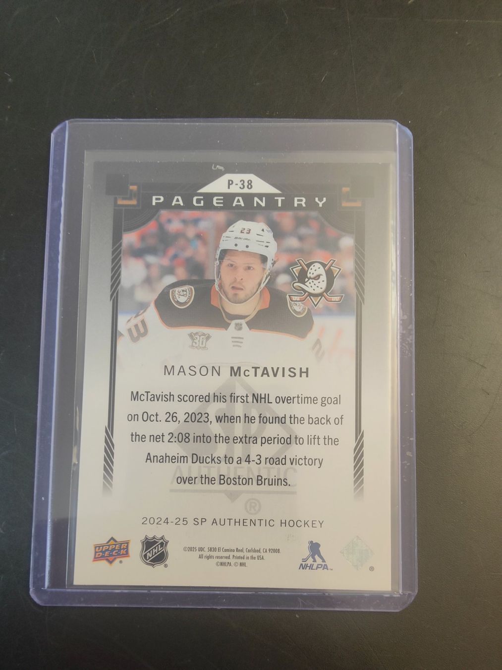Carte collezionabili: Mason McTavish Anaheim Ducks SP Authentic Pageantry – Usato da Wangen SZ venduto da Sasch3 1