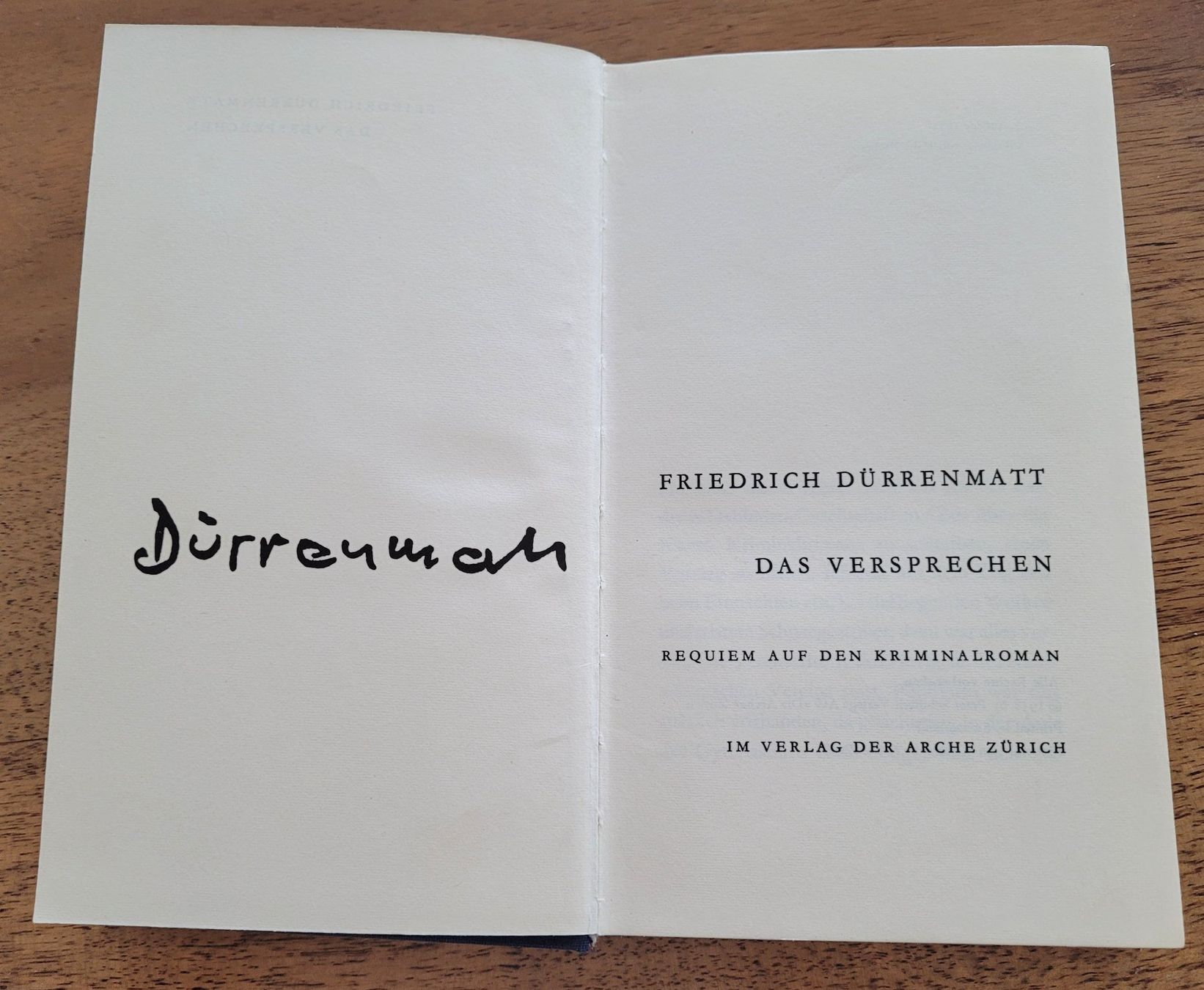 Livres: Friedrich Dürrenmatt: Das Versprechen – D'occasion à Oberuzwil par rtr_wp6m 2