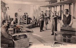 Ansichtskarte antik Berufe Blindenheim SG
