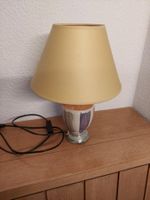 WUNDERSCHÖNE TISCHLAMPE BUNT KERAMIK MIT STOFFSCHIRM LESEN