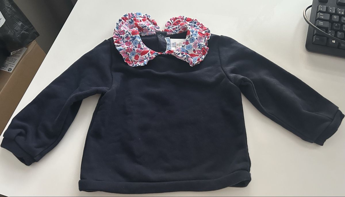 Jacadi Maglioni & Felpe: Dunkelblauer Mädchen Pullover mit Blumenkragen, Gr.96 Jacadi – Nuovo (secondo la descrizione) da Luzern venduto da iri_5pg9 1