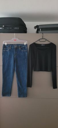 Jeans BLACKOUT IVY /coupe droite & Sweat FB taille 38/COTON