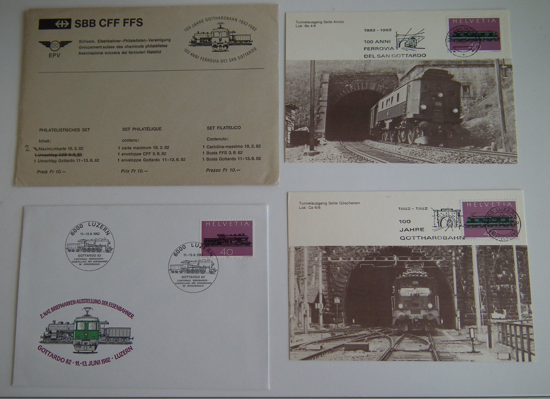 Tous les timbres: 1982 100-Jahre Gotthardbahn SBB- Philatelistisches Set – D'occasion à Kriens par WULLU99 1