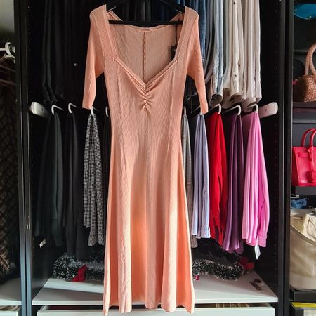Guess Rib Knit Short Sleeve Dress