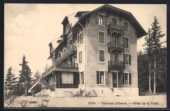 Cartoline postali: AK Vermala-sur-Sierre, Hotel de la Foret – Usato da Berlin venduto da bartko-reher
