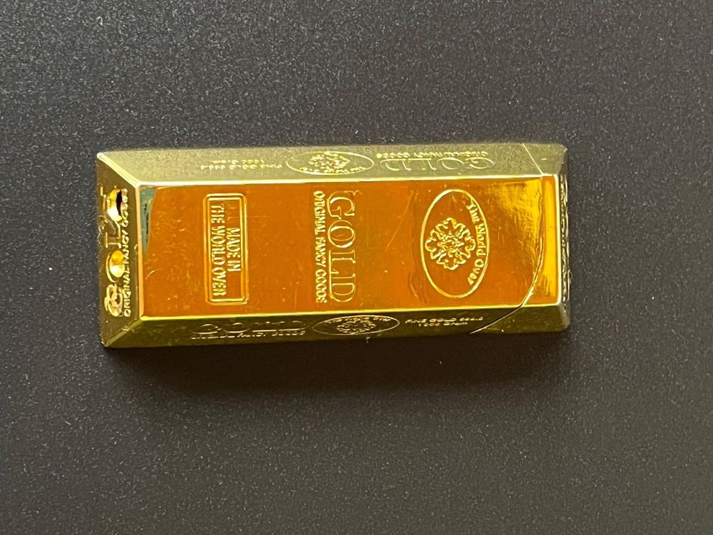 Champ GOLDBAR DL-12 Feuerzeug - Goldbarren Design Metall Feuerzeug Nachfüllbar