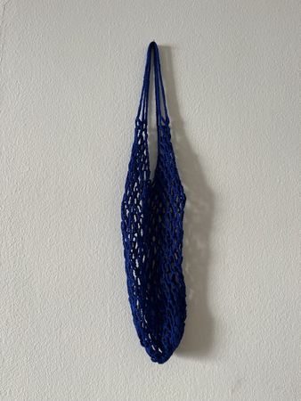 Sac filet bleu fait main