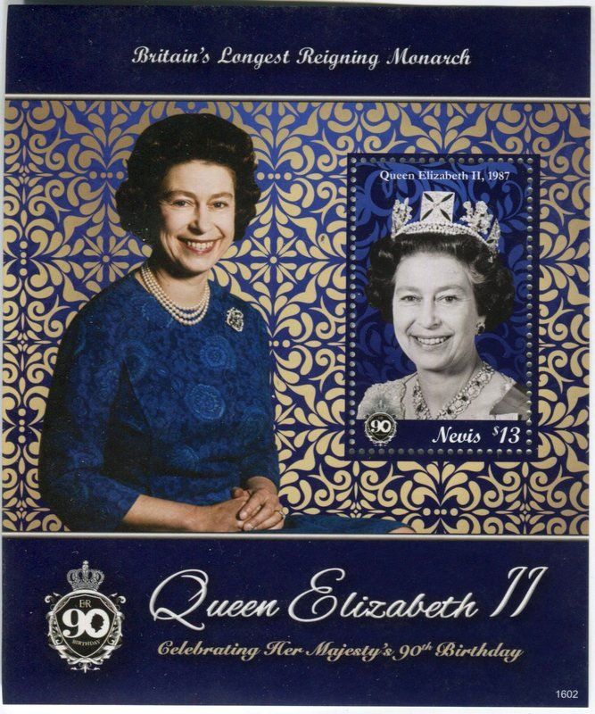 Tutti i francobolli: Block "Königin Elisabeth II." Nevis – Nuovo e nell'imballaggio originale da Basel venduto da Butsch5