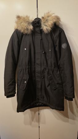 Only Parka schwarz mit Fellkapuze Grösse L guter Zustand