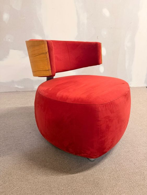 Boom Designer Sessel mit Rückenlehne Massivholz Buche rot (Gebraucht ...