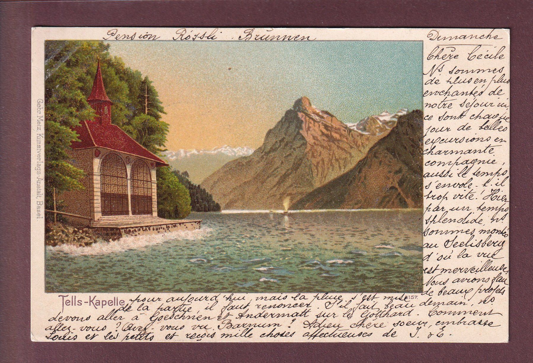 Ansichtskarten: TELLSKAPELLE - 1902 – Gebraucht aus Pully von nicecards