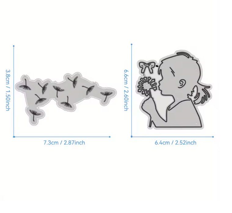 Sciablone: Neu Stanzschablonen-Set Mädchen mit Löwenzahn "make a wish" – Nuovo e nell'imballaggio originale da Effretikon venduto da wenuss 2