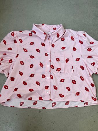 Damen Pink Lippen Grösse L neu