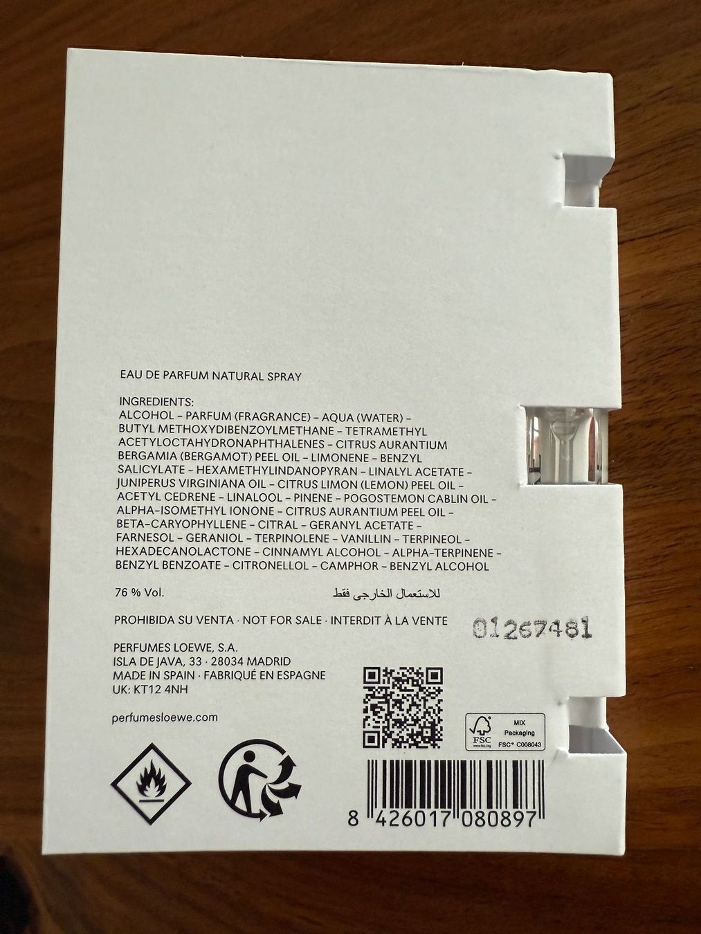 Loewe Profumi & Eau de Toilette: Loewe Earth Elixir, EdP, neu, 1.5ml, Spray – Nuovo e nell'imballaggio originale da Wilen b. Wollerau venduto da rosmarin13 1