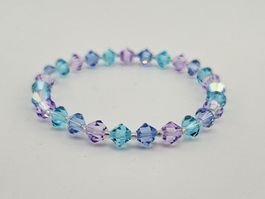 Damenarmband Bracelet Swarovski Kristalle Blau Lila Türkis