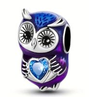 Neu! Sterling Silber Eule Zirkonia Charm Anhänger