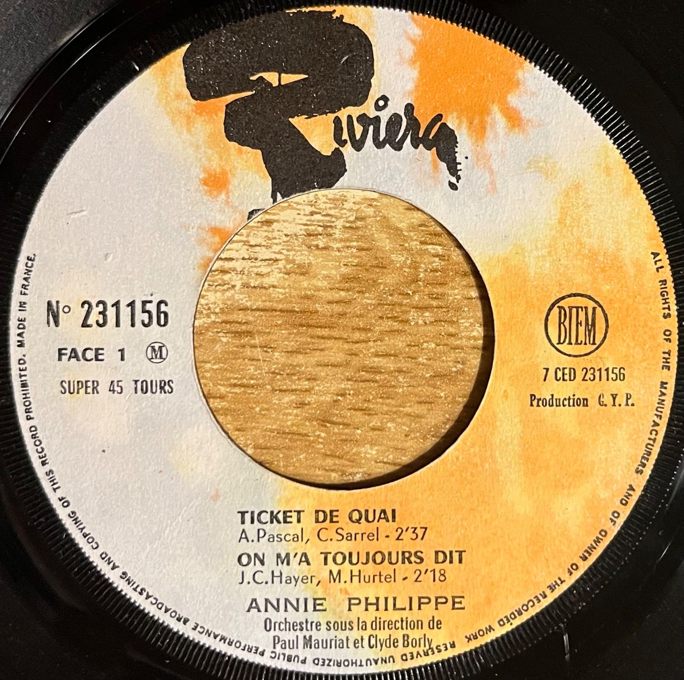 Vinyles: ANNIE PHILIPPE - TICKET DE QUAI – D'occasion à Bussigny par vinyl-pas-cher 2