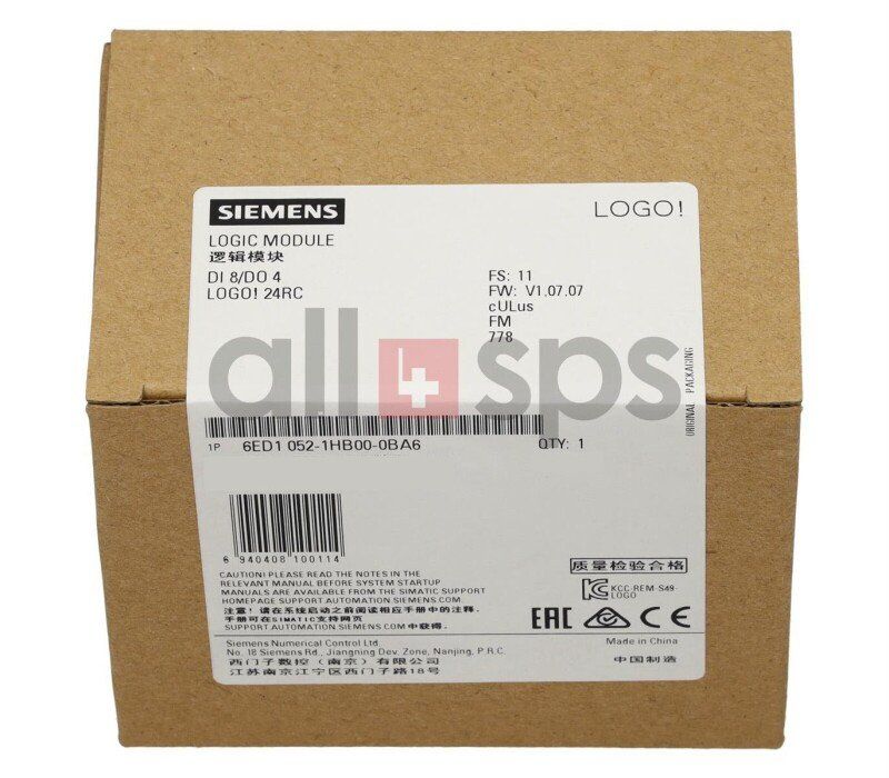 Siemens Elektronikbauteile: LOGO! 24RC, LOGIKMODUL - 6ED1052-1HB00-0BA6 – Neu und originalverpackt aus Wolfhalden von shop.all4sps