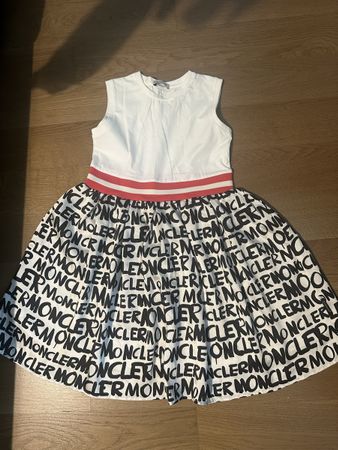 Moncler Kinder Kleid Grösse 8/130cm weiss/schwarz