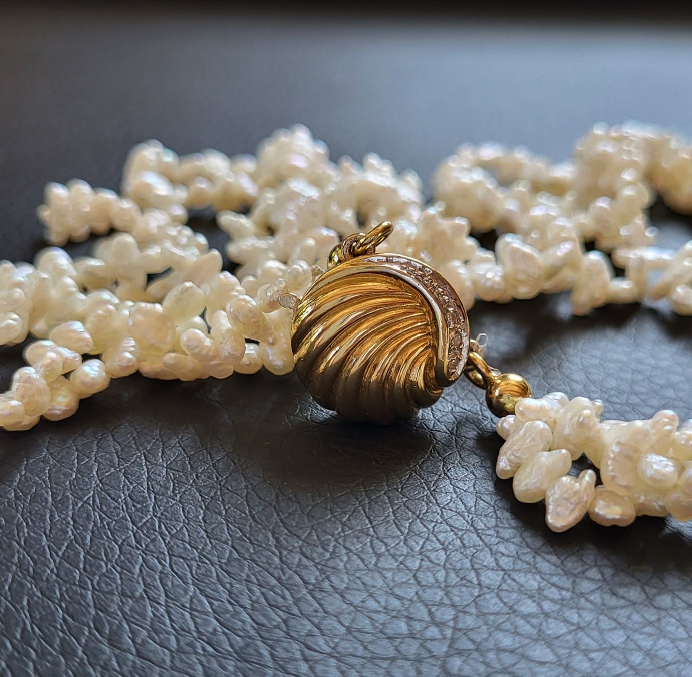 Catenine: Gold 750 Perlen Kette Mit Brillanten – Usato da Wald ZH venduto da Dasilver 5