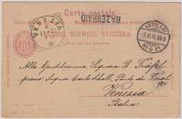Karte 1895 Bazenheid-Venezia - Stabstempel