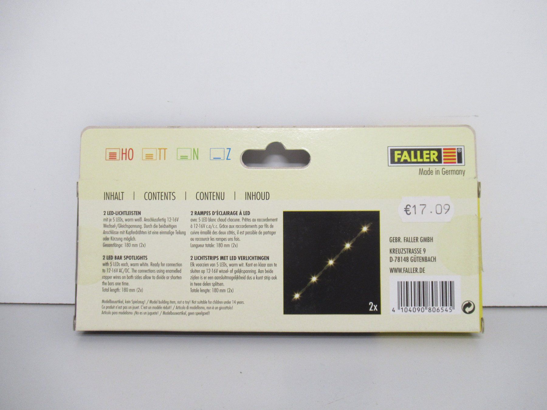 Faller 180654 2er Set LED-Lichtleisten Spur Z-H0 Anlage Bau (Gebraucht ...