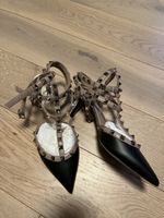 VALENTINO Rockstud Pumps schwarz/beige Gr 36