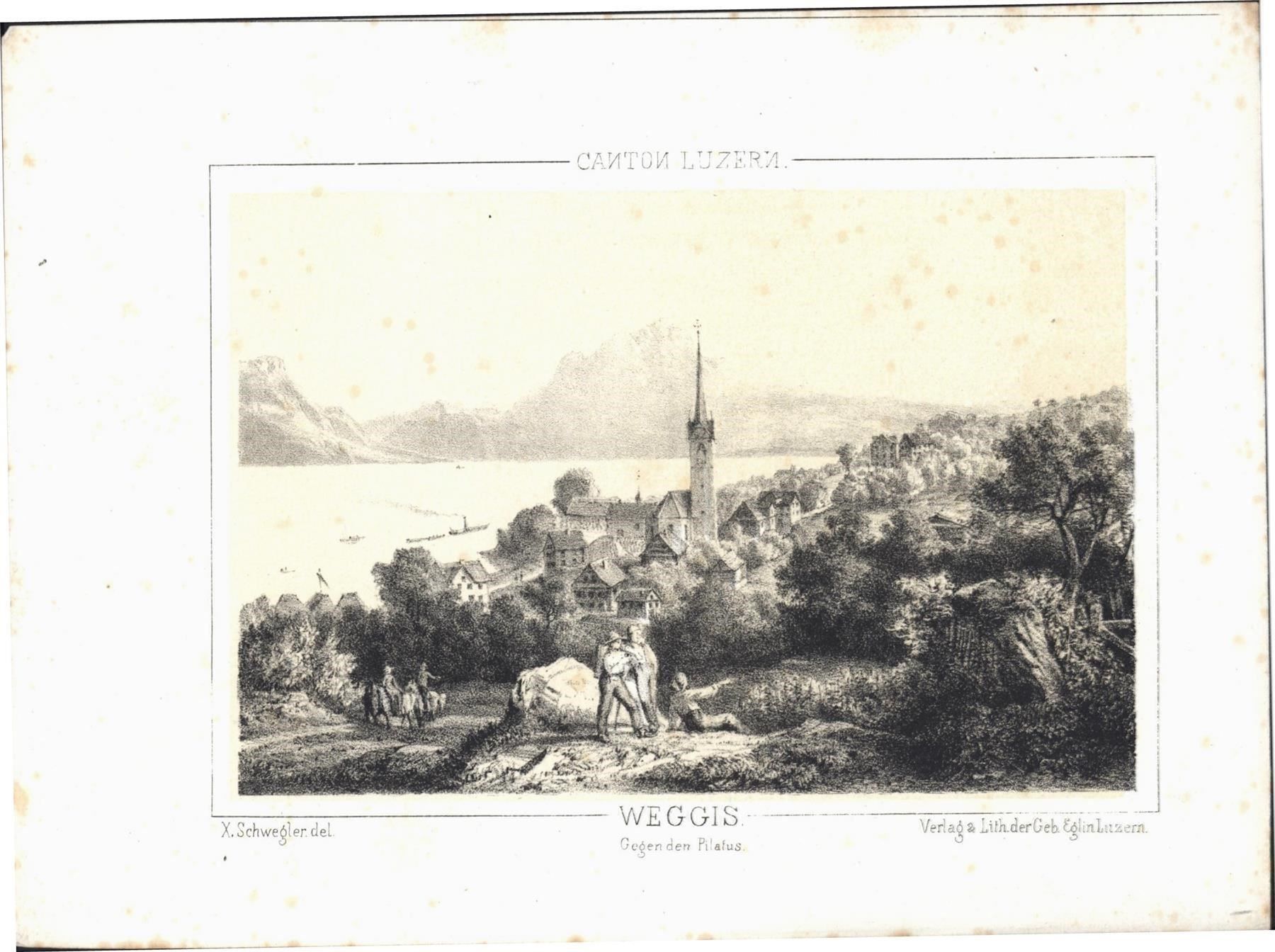 Incisioni: Weggis Tonlithographie von Schwegler – Usato da Rafz venduto da Helvet32