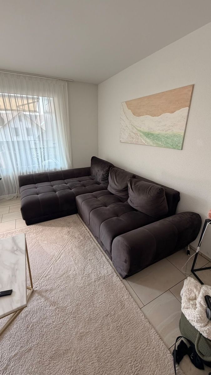 Sofas: Schwarzes Samt Ecksofa mit Schlaffunktion – Gebraucht aus Niederrohrdorf von jan_vht7 1