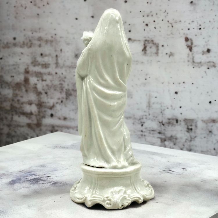 V51 Rare Petite Vierge à l'Enfant Jesus Porcelaine Polychrome