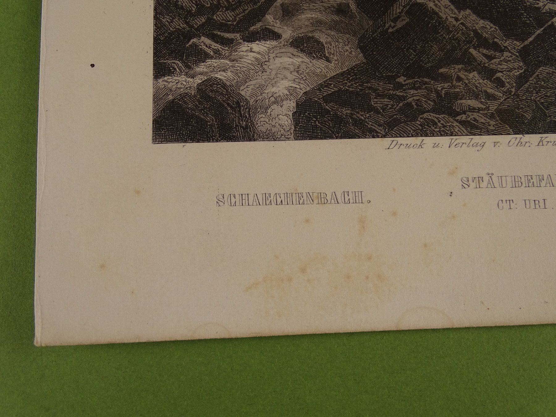 Incisioni: SCHÄCHENBACH URI, STAHLSTICH UM 1865 – Usato da Grüningen venduto da Kartensammler 4