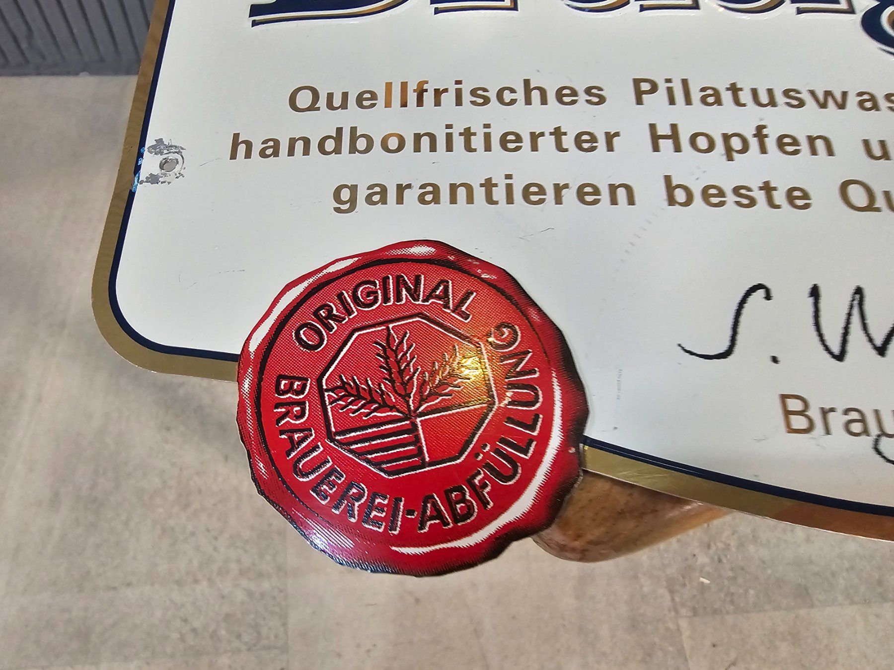 Eichhof Insegne: Eichhof Braugold Blechschild Alu-Westiform Bierwerbung 1/2 – Usato da Nottwil venduto da Wondewa-Shop 1