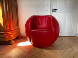 De Sede DS-9100 Fussball Sessel Leder rot selten Designklass