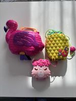 3 Polly Pockets Lama Ananas Flamant Rose