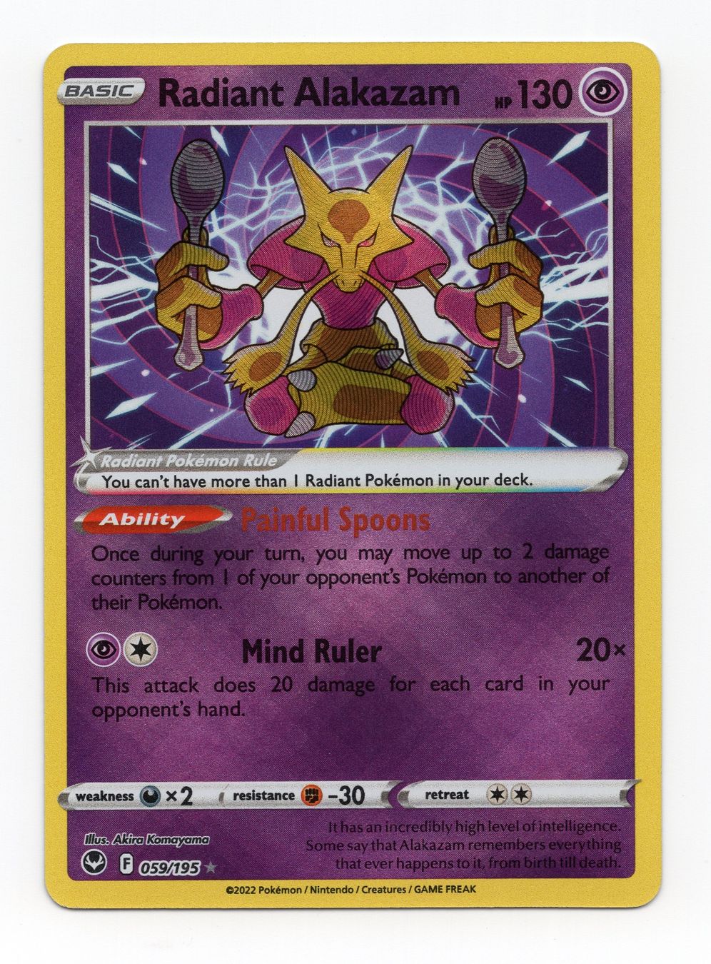 Pokémon Carte collezionabili: Radiant Alakazam 059/195 Silver Tempest Radiant Englisch – Nuovo (secondo la descrizione) da Oberglatt ZH venduto da DSGS37
