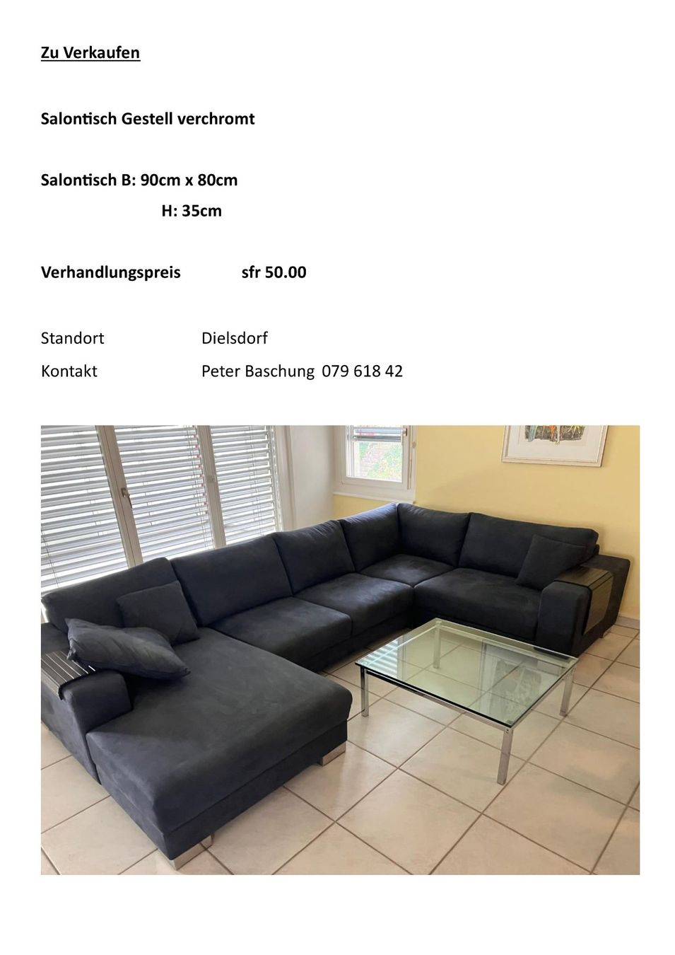 Tavoli: Salontisch Gestell verchromt – Usato da Dielsdorf venduto da Pbaschi