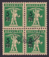 Nr. 181, Tellknabe Viererblock mit Zentrumstempel, Kat: 90.-