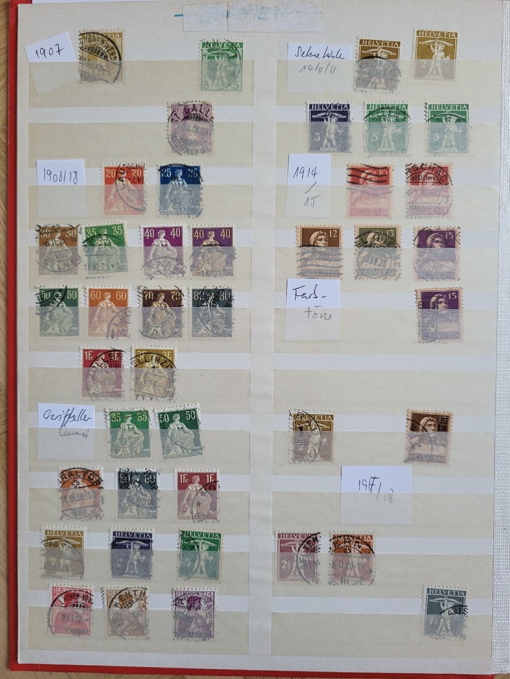 Alle Briefmarken: Kleinlot Schweiz ab 1907 – Gebraucht aus stäfa von brandy66