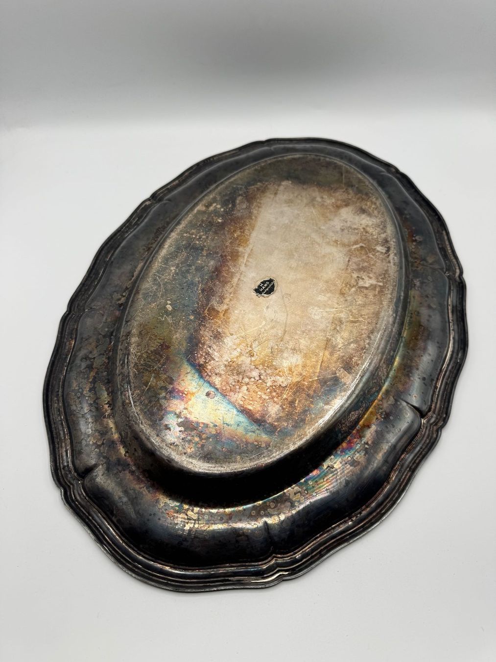 Piatti di portata: Vintage Servierteller mit Glaseinsatz, oval, – Usato da Sachseln venduto da BONATI01 3