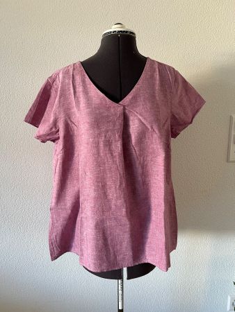 Rosa Leinen-Bluse Multiblu Gr. 42 luftig wie neu 🌿