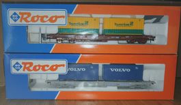 Roco 2 wagons porte-conteneurs: Volvo et Tollpost"Comme neuf