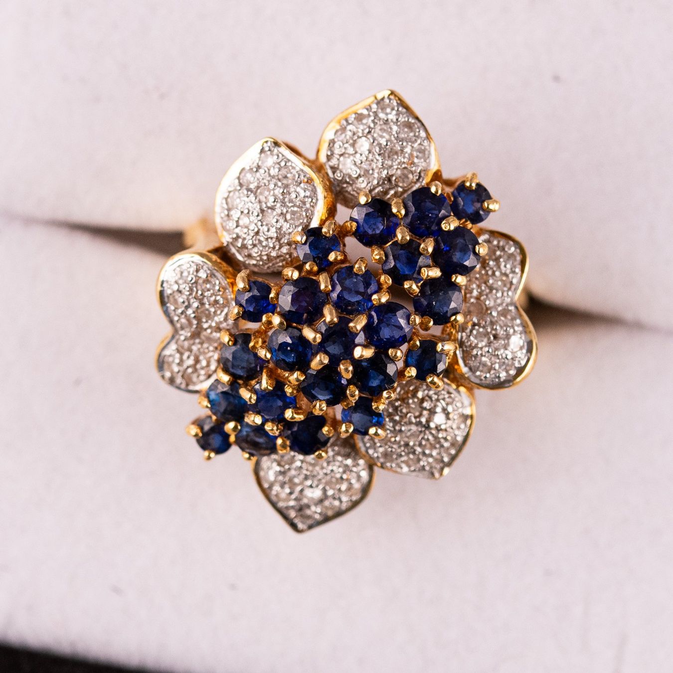 Anelli: Sapphire Diamond Ring 18k Yellow Gold – Usato da Luzern venduto da PrimeSwissTime 1