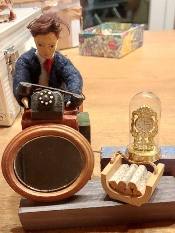 Puppenhaus Zubehör – Schwarzes Telefon Im Maßstab 1:12 Für Miniatur-Dekoration