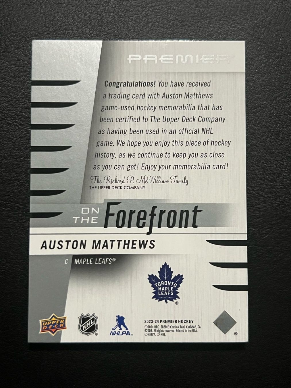 NHL Carte collezionabili: Auston Matthews 2023 Forefront 49/50 Toronto Maple Leafs – Nuovo (secondo la descrizione) da Möhlin venduto da SwissHockeyCards 1