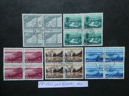 Pro Patria 1955 gestempelte Viererblöcke